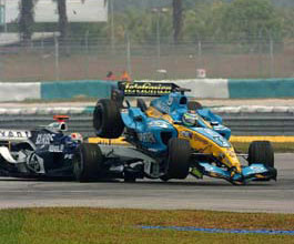 Giancarlo and Webber crash