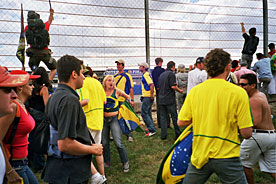 Brasilian celebrate the victory