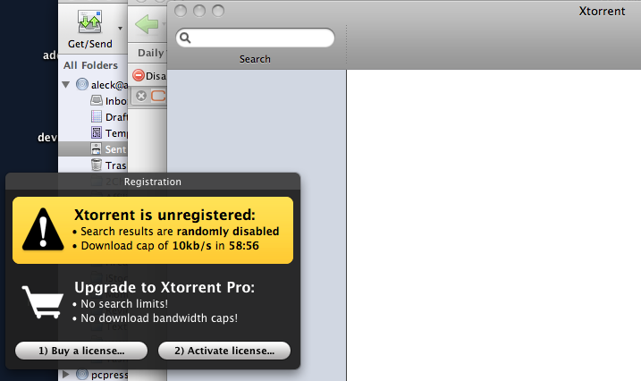 xTorrent is driving me crazy with this black hole on the monitor screen.